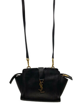 Saint Laurent Calfskin Monogram Toy Cabas bag black YSL Cassandre